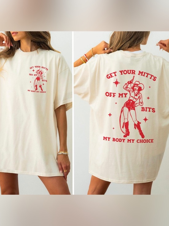 Gildan Tops - Pro Choice - Feminist Vintage Graphic Design T-shirt